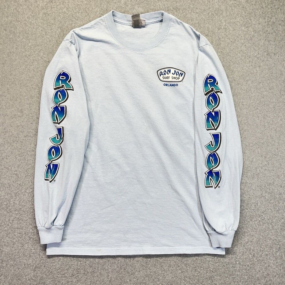 Ron Jon Surf Shop Orlando Long Sleeve T-Shirt Men’s M Light Blue Graphic Tee